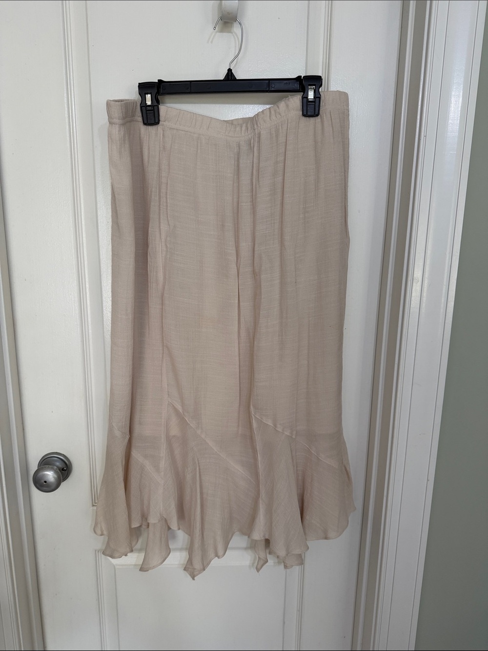 Zac & Rachel Cream Ruffled Maxi Skirt